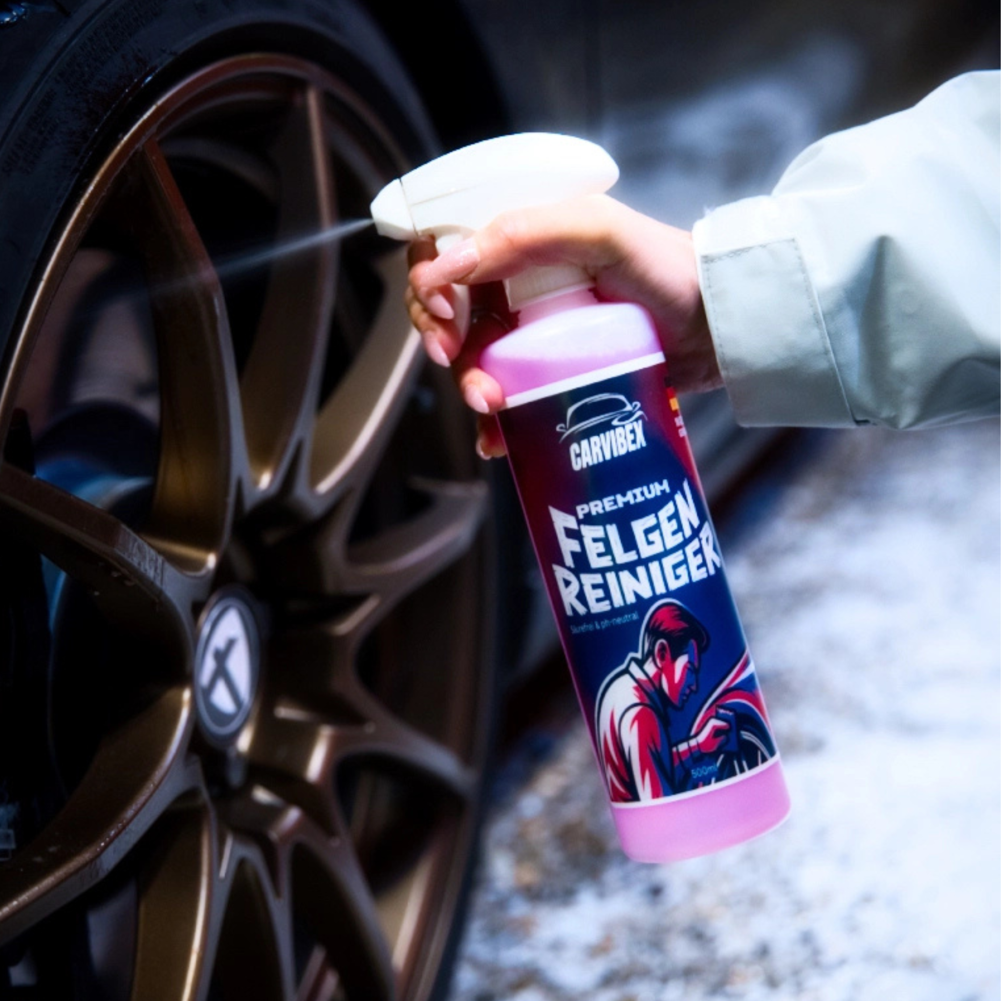 Anwendungsfoto vom carvibex felgenreiniger