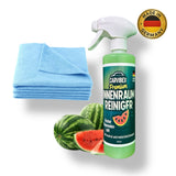 CarVibeX Innenraumreiniger 500 ml mit Wassermelonen-Duft und 3 blauen Mikrofasertüchern – pH-neutral, materialschonend, Made in Germany